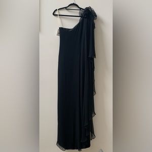 SZ 4 Marchesa Notte Black One Shoulder Dress